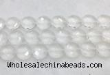 CCBS24 15 inches 18mm faceted coin white crystal beads wholesale