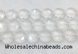 CCBS25 15 inches 20mm faceted coin white crystal beads wholesale