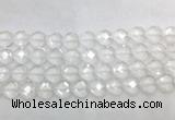 CCBS28 15 inches 14mm faceted heart white crystal beads wholesale