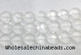CCBS30 15 inches 18mm faceted heart white crystal beads wholesale