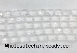CCBS35 15 inches 12*16mm faceted rectangle white crystal beads wholesale