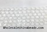 CCBS39 15 inches 8*12mm faceted oval white crystal beads wholesale