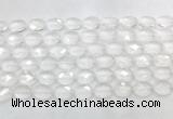 CCBS40 15 inches 10*14mm faceted oval white crystal beads wholesale