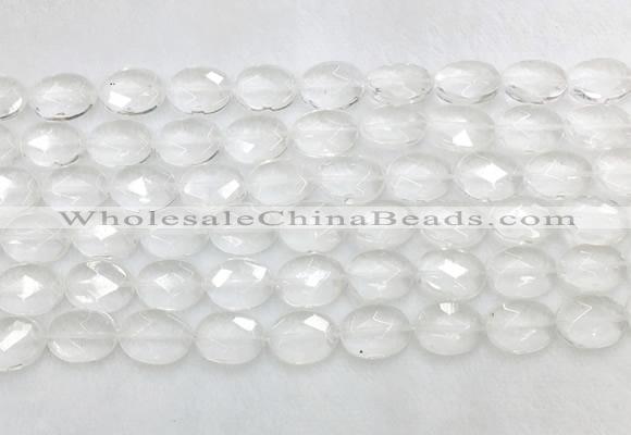 CCBS40 15 inches 10*14mm faceted oval white crystal beads wholesale