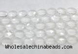 CCBS41 15 inches 12*16mm faceted oval white crystal beads wholesale