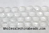 CCBS42 15 inches 13*18mm faceted oval white crystal beads wholesale