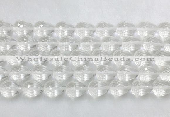 CCBS46 15 inches 10*14mm faceted teardrop white crystal beads wholesale