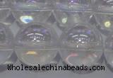 CCC404 15.5 inches 12mm round AB-color white crystal beads