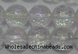 CCC412 15.5 inches 8mm faceted round AB-color white crystal beads