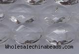CCC516 15.5 inches 15*20mm faceted oval natural white crystal beads