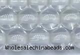 CCC637 15 inches 8mm round white crystal beads, 2mm hole