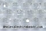 CCC640 15 inches 6mm faceted round white crystal beads