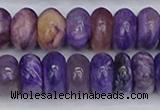 CCG118 15.5 inches 6*11mm rondelle charoite gemstone beads