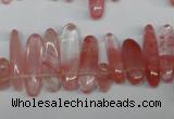 CCH341 15.5 inches 5*20mm cherry quartz chips beads wholesale