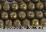 CCJ351 15.5 inches 8mm carved round plated China jade beads