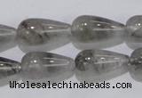 CCQ104 15.5 inches 10*20mm teardrop cloudy quartz beads wholesale