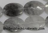 CCQ156 15.5 inches 18*25mm faceted oval cloudy quartz beads wholesale