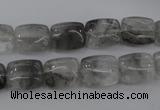 CCQ261 15.5 inches 10*12mm rectangle cloudy quartz beads
