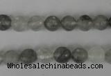 CCQ312 15.5 inches 8mm faceted round cloudy quartz beads wholesale
