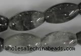 CCQ346 15.5 inches 15*25mm rice cloudy quartz beads wholesale
