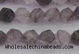 CCQ571 15.5 inches 6mm faceted nuggets cloudy quartz beads