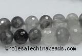 CCQ77 15.5 inches 8*10mm faceted rondelle cloudy quartz beads wholesale