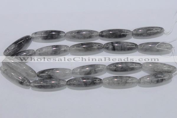 CCQ87 15.5 inches 12*40mm rice cloudy quartz beads wholesale