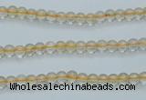 CCR01 15.5 inches 4mm round natural citrine gemstone beads wholesale
