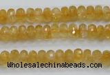 CCR08 15.5 inches 5*8mm faceted rondelle natural citrine gemstone beads