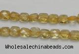 CCR12 15.5 inches 7*7mm faceted square natural citrine gemstone beads