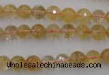 CCR153 15.5 inches 8mm faceted round natural citrine gemstone beads