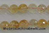 CCR156 15.5 inches 11mm faceted round natural citrine beads