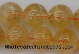 CCR169 15.5 inches 14mm round natural citrine beads wholesale