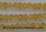 CCR173 15.5 inches 4*6mm faceted rondelle natural citrine beads