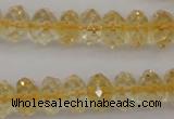 CCR174 15.5 inches 5*8mm faceted rondelle natural citrine beads