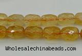 CCR178 15.5 inches 8*12mm faceted drum citrine gemstone beads