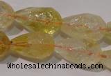 CCR212 15.5 inches 13*18mm faceted teardrop citrine gemstone beads