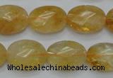 CCR25 15.5 inches 14*19mm faceted oval natural citrine gemstone beads