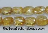 CCR28 15.5 inches 11*13mm faceted rectangle natural citrine beads