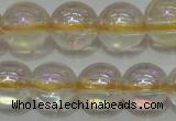 CCR302 15.5 inches 8mm round AB-color natural citrine beads
