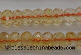 CCR51 15.5 inches 4*6mm faceted rondelle natural citrine beads