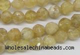 CCR83 15.5 inches 8mm faceted round citrine gemstone beads wholesale