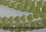 CCT314 15 inches 4mm faceted round cats eye beads wholesale