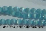 CCT324 15 inches 4mm faceted round cats eye beads wholesale