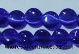 CCT466 15 inches 6mm flat round cats eye beads wholesale