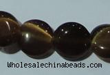 CCT527 15 inches 10mm flat round cats eye beads wholesale