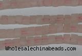 CCU02 15.5 inches 4*4mm cube rose quartz beads wholesale
