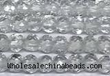 CCU1000 15 inches 4mm faceted cube white crystal beads
