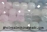 CCU1007 15 inches 4mm faceted cube morganite beads