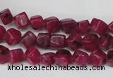 CCU102 15.5 inches 6*6mm cube dyed white jade beads wholesale